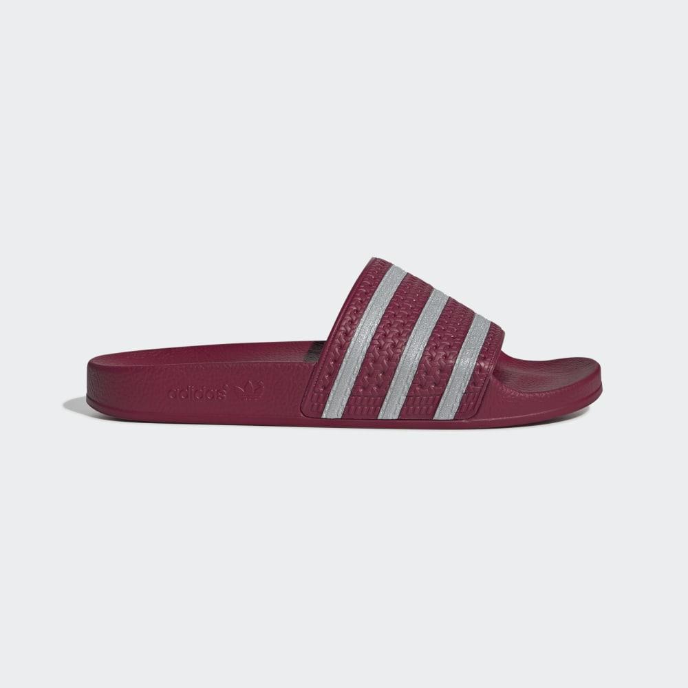 Adidas Men's Adilette Slides Burgundy/White Ireland EE6184